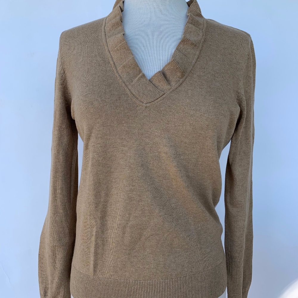 Ann Taylor Loft Ruffle Neck Sweater Size Small